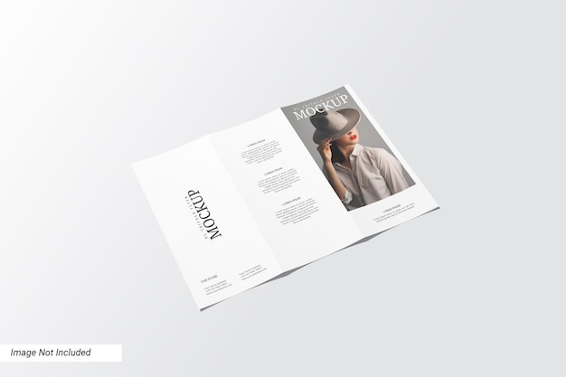 Trifold dl flyer mockup perspective view