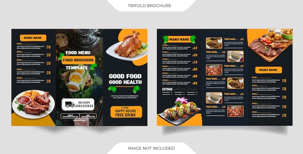 PSD Шаблон брошюры trifold food брошюра меню быстрого питания для дизайна ресторана