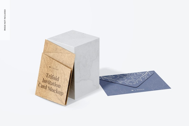 Trifold Invitation Card Mockup Perspective