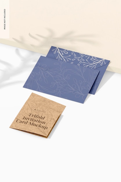 Trifold invitation cards mockup