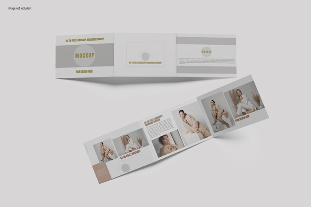 Trifold Landscape Brochure Mockup