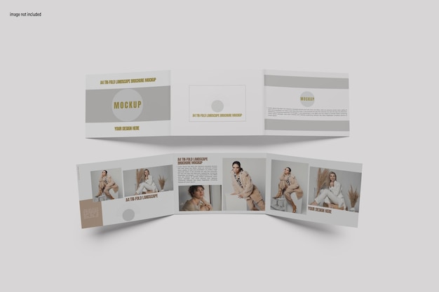 Trifold Landscape Brochure Mockup