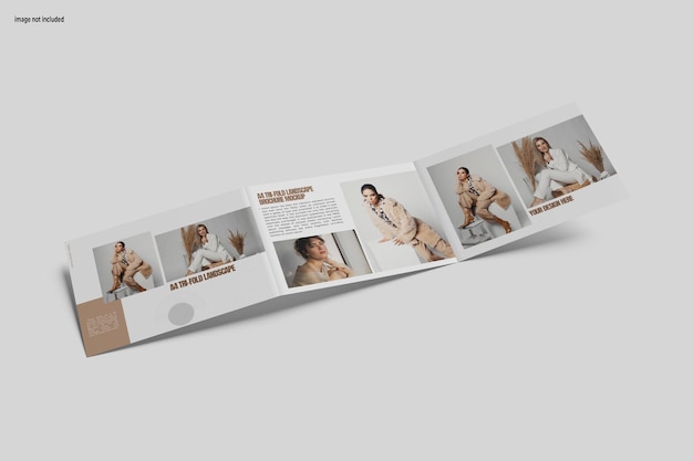 Trifold Landscape Brochure Mockup