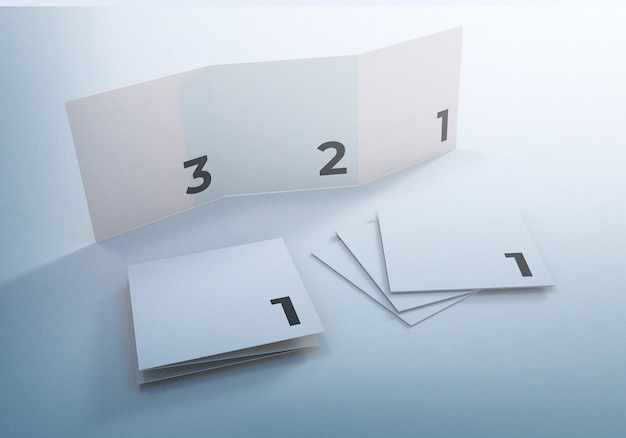 PSD modello di progettazione brochure aziendale mockup pieghevole a tre ante