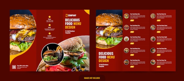 PSD trifold restaurant menu template