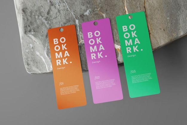 triple bookmark mockup