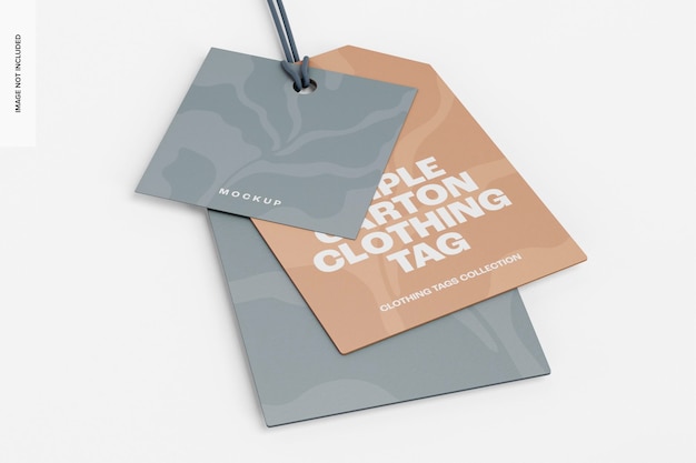 PSD triple carton clothing tag mockup