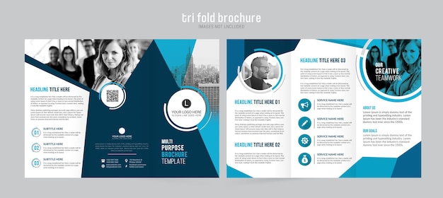 PSD triple folding brochure for business and advertising