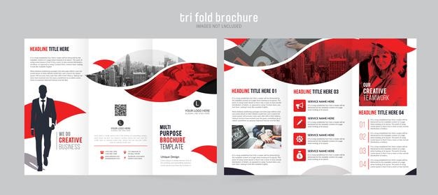 PSD triple folding brochure for business and advertising