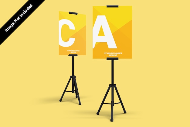 Tripod banner mockup isolated