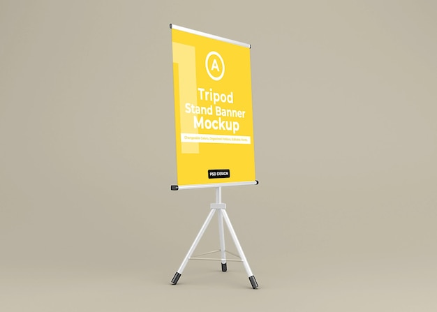 Tripod banner stand mockup design