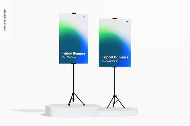 Mockup di banner per treppiede, prospettiva