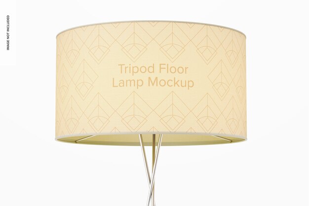 PSD tripod floor lamp mockup, close up