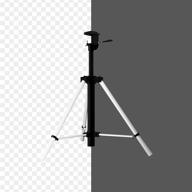 PSD a tripod with a white and black background black and white