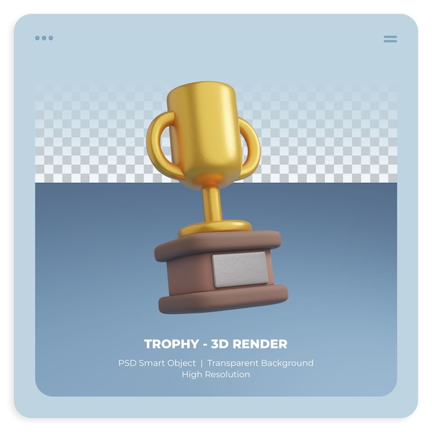 PSD trofee 3d render