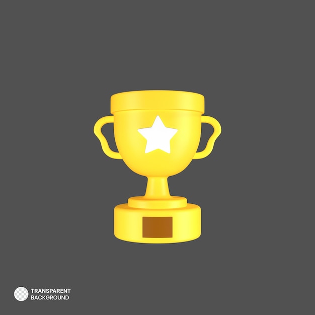 Trofee beker Pictogram Geïsoleerd 3d render Illustratie
