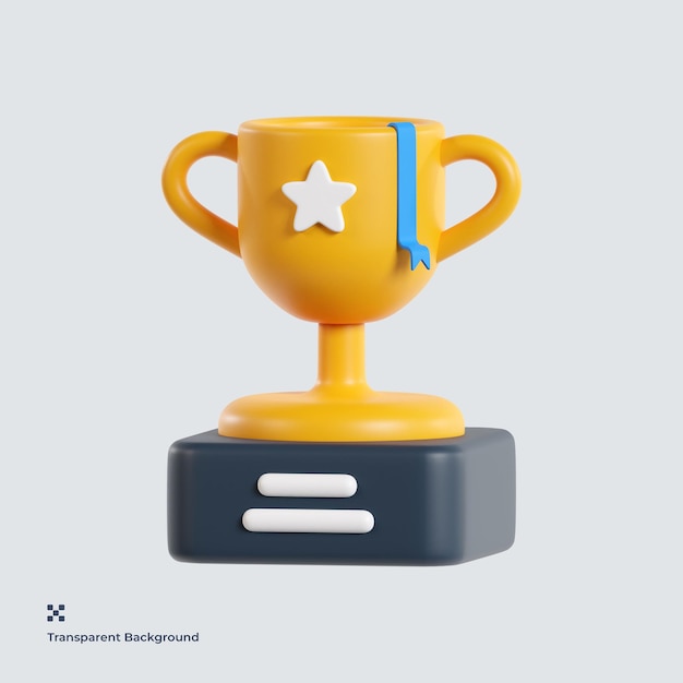 Trofeum 3D Ikona Ilustracja