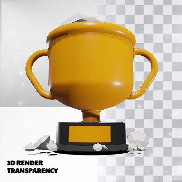 PSD trofeum 3d z modelowaniem przezroczystości premium psd