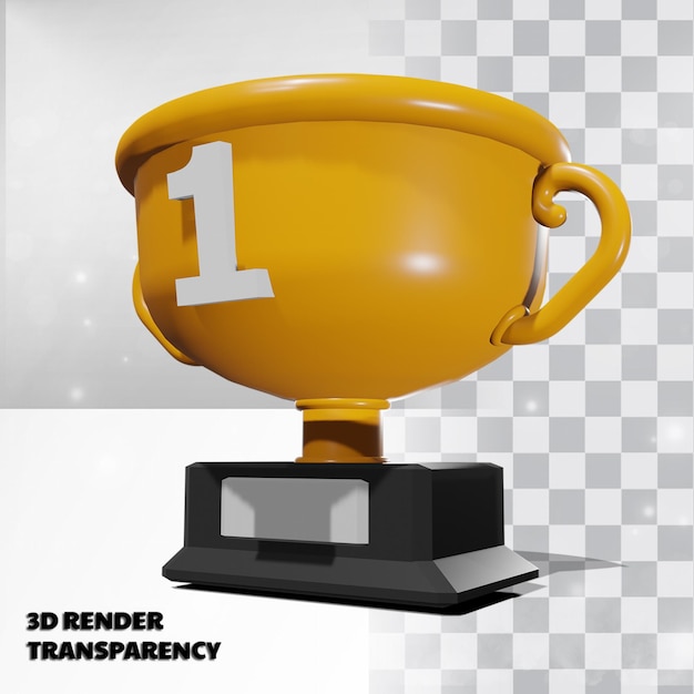 PSD trofeum 3d z modelowaniem przezroczystości premium psd