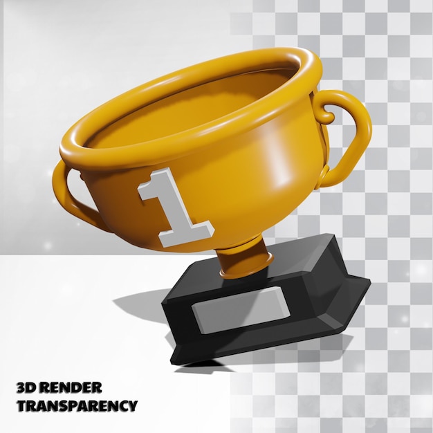 Trofeum 3d Z Modelowaniem Przezroczystości Premium Psd