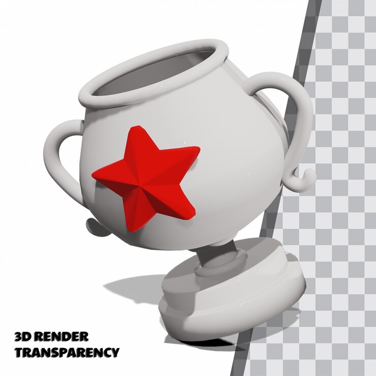 PSD trofeum 3d z modelowaniem przezroczystości premium psd