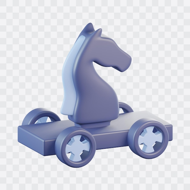 PSD trojan horse virus 3d icon