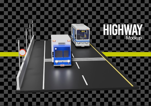 Trójwymiarowa autostrada z samochodem