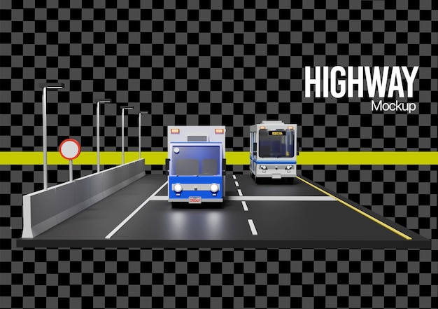 Trójwymiarowa autostrada z samochodem