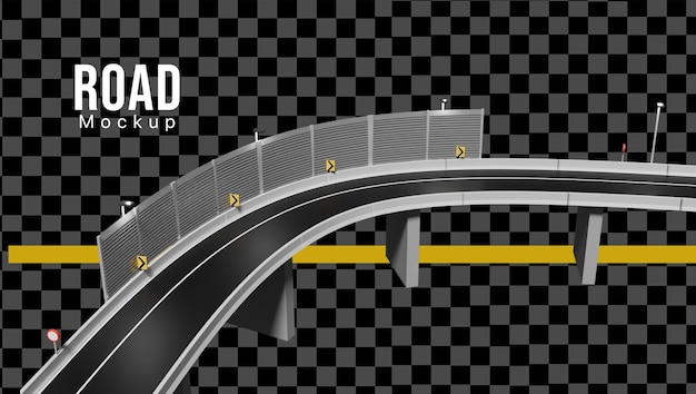 Trójwymiarowa droga autostradowa z makietą światła drogowego