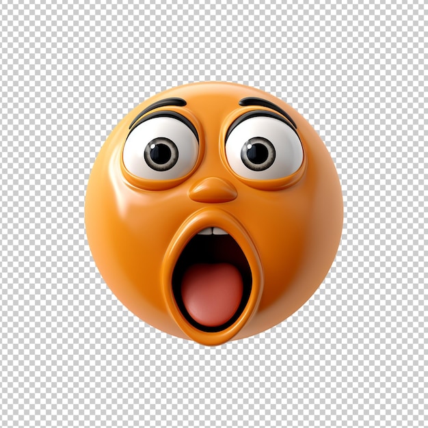 PSD trójwymiarowa ikona emoji izolowana na przezroczystym tle