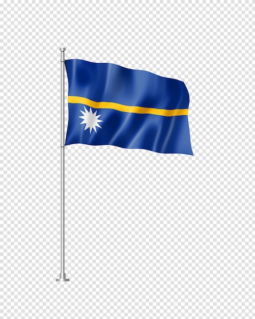 Trójwymiarowa Ilustracja Flagi Nauru Wyizolowana Na Białym