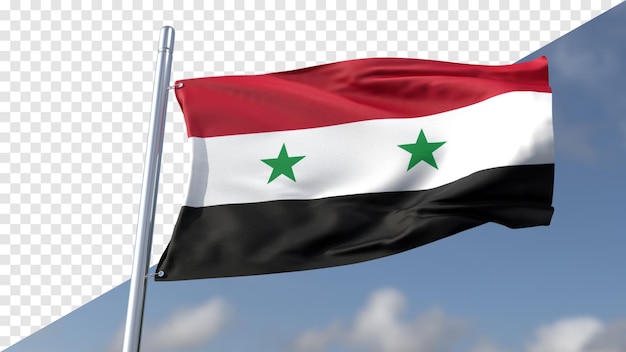 Trójwymiarowa Przezroczysta Flaga Syrii