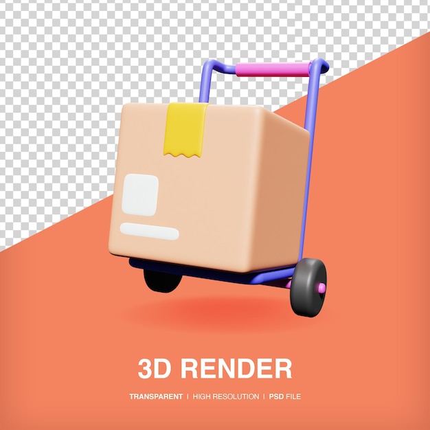 PSD Тележка 3d icon