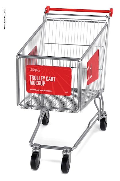 Trolley cart mockup, front view