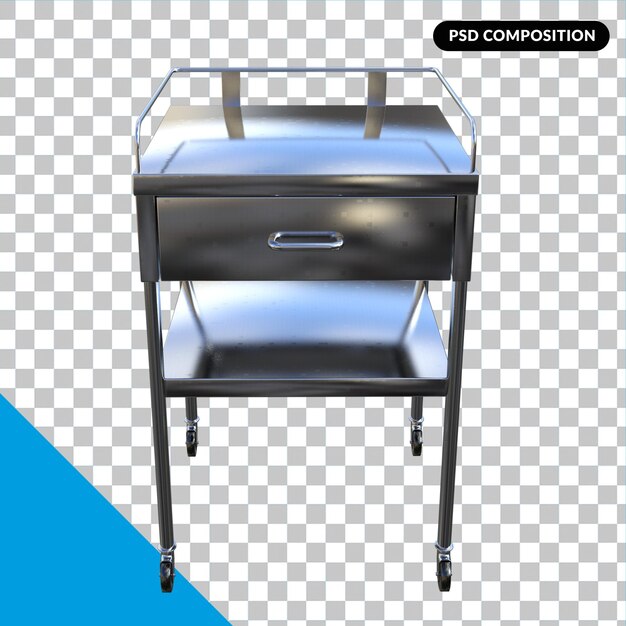 Trolley medical isolated 3d