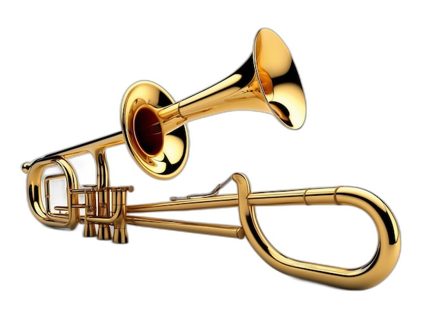 Trombone psd on a white background