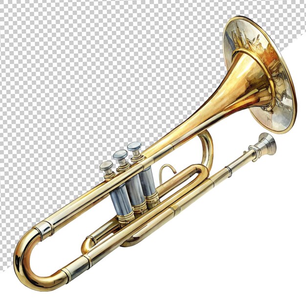 PSD trombone on transparent background