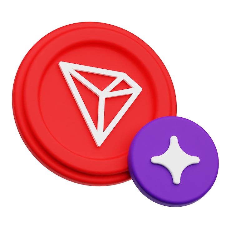 PSD tron crypto coin 3d icon isolated on the white background