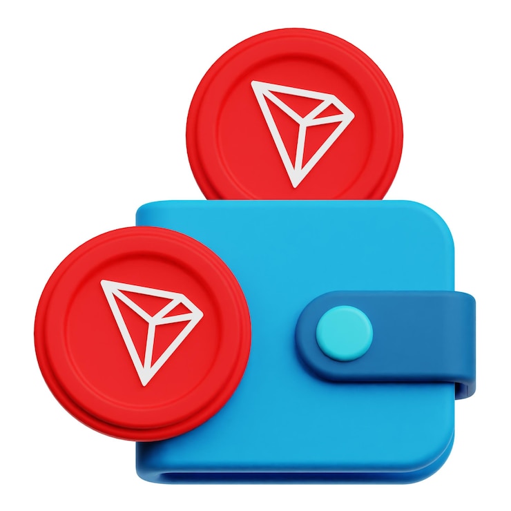 PSD tron crypto coin 3d icon isolated on the white background