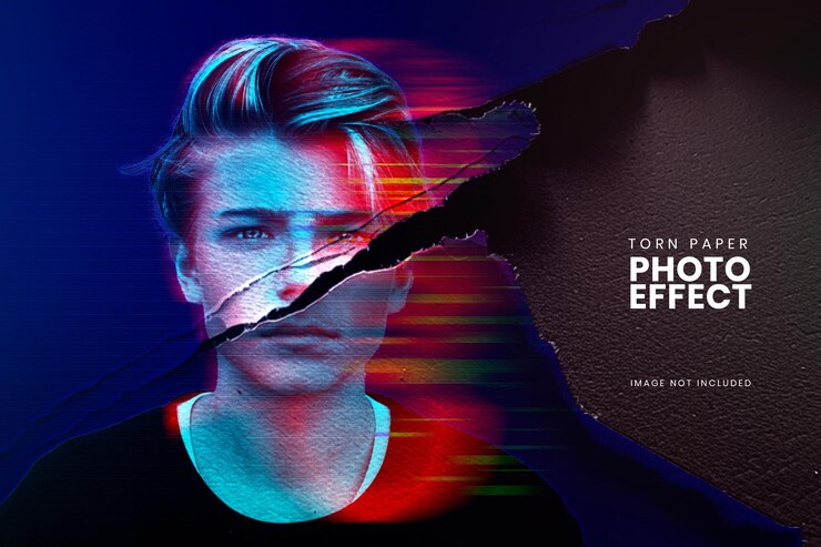 PSD tron paper photo effect
