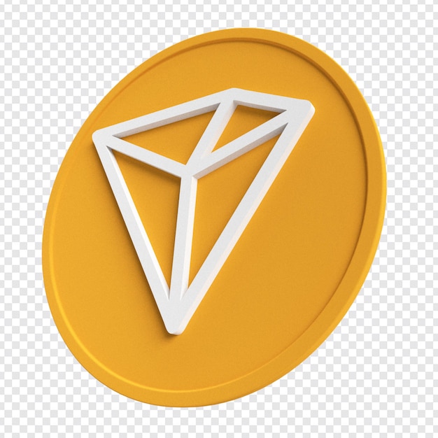 Tron trx moneta logo criptovaluta ad alta risoluzione 3d rende trasparente