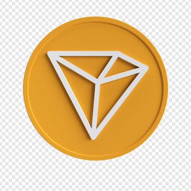 Tron trx coin logo cryptocurrency high resolution 3d render transparant