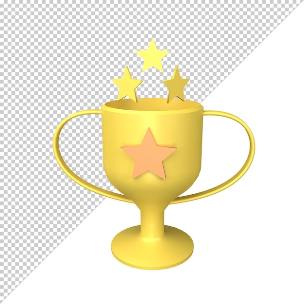 PSD trophy 3d illustration rendering