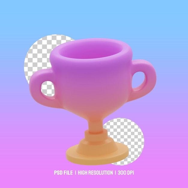 PSD トロフィー3dイラスト