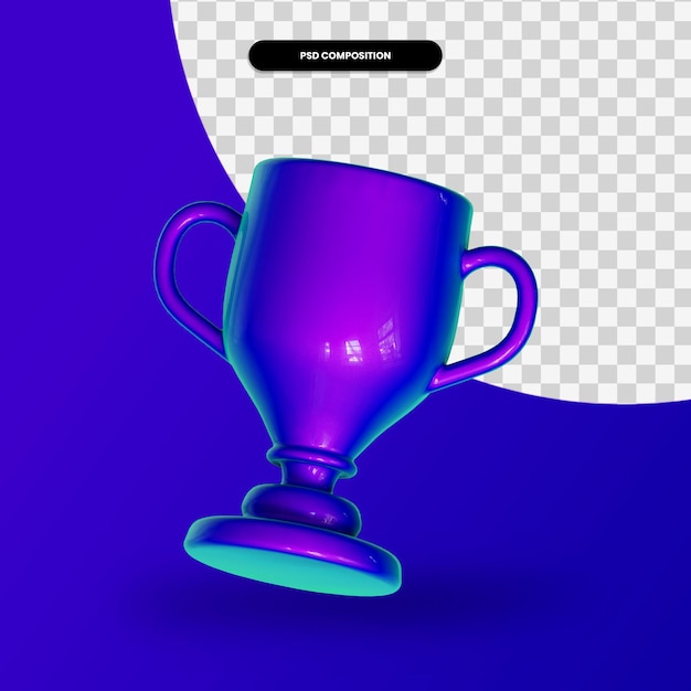 Trophy 3d render illustration isolated