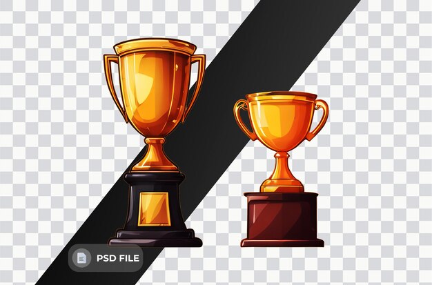 Trofeo premio realistico set morbido liscio illuminazione solo png premium psd