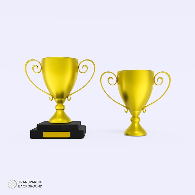 PSD trophy cup icon isolated 3d render illustration