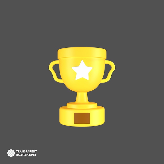 PSD trophy cup icon isolated 3d render illustration