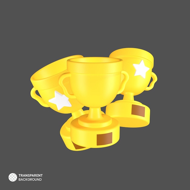 PSD trophy cup icon isolated 3d render illustration