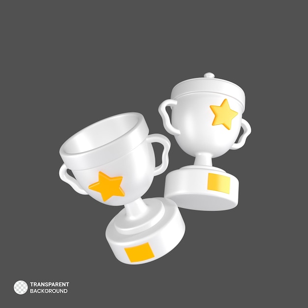 PSD trophy cup icon isolated 3d render illustration